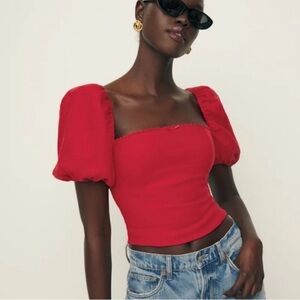 NWOT Reformation Marella Linen Top  - Size 0